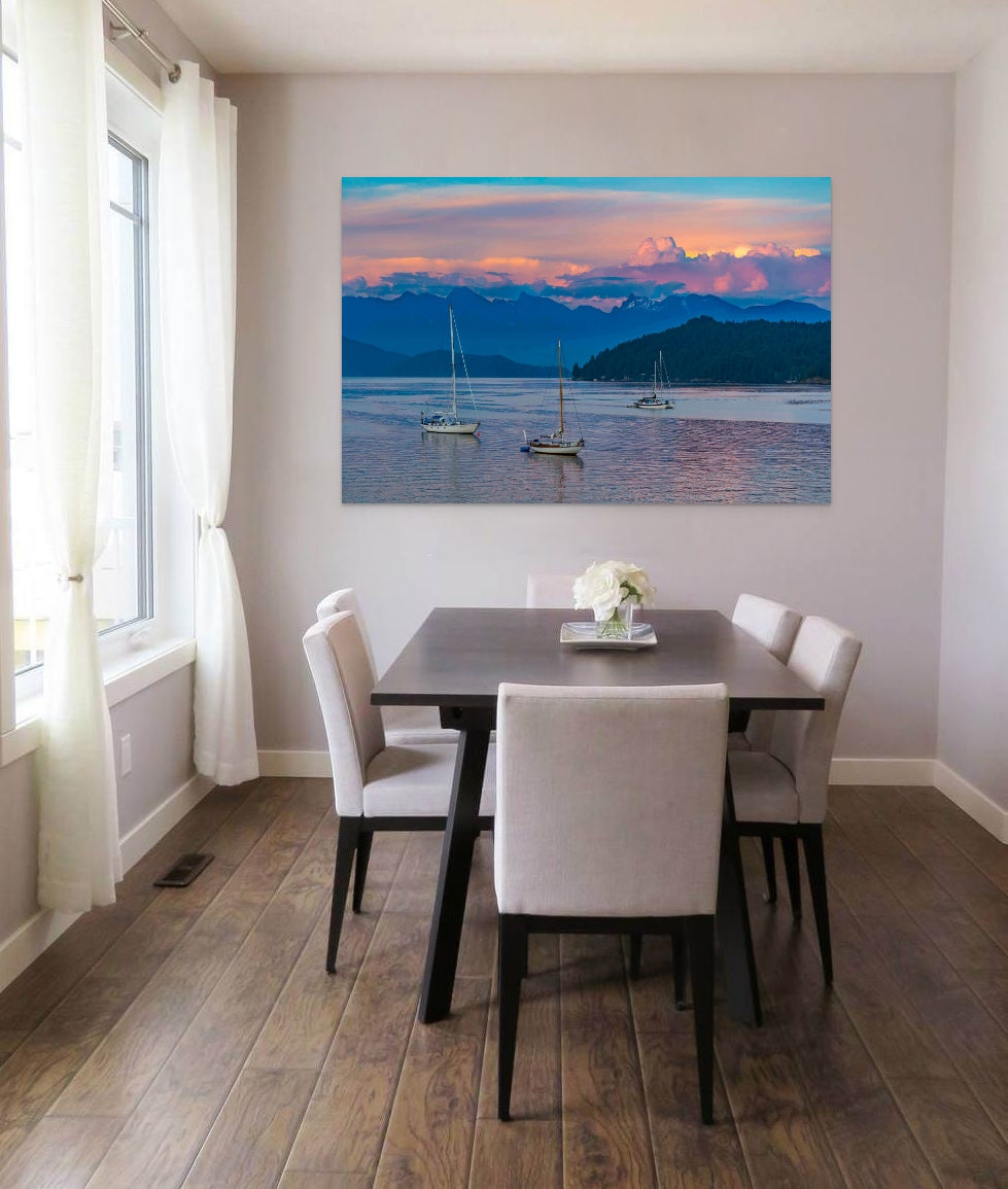 Sailboats at Sunset 40x60"