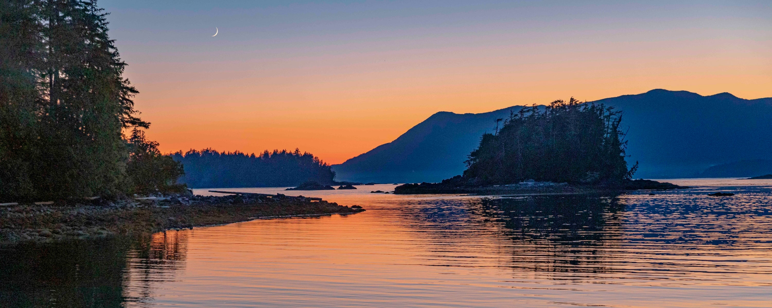 Broken Group Islands Sunset, Panorama 24x60"