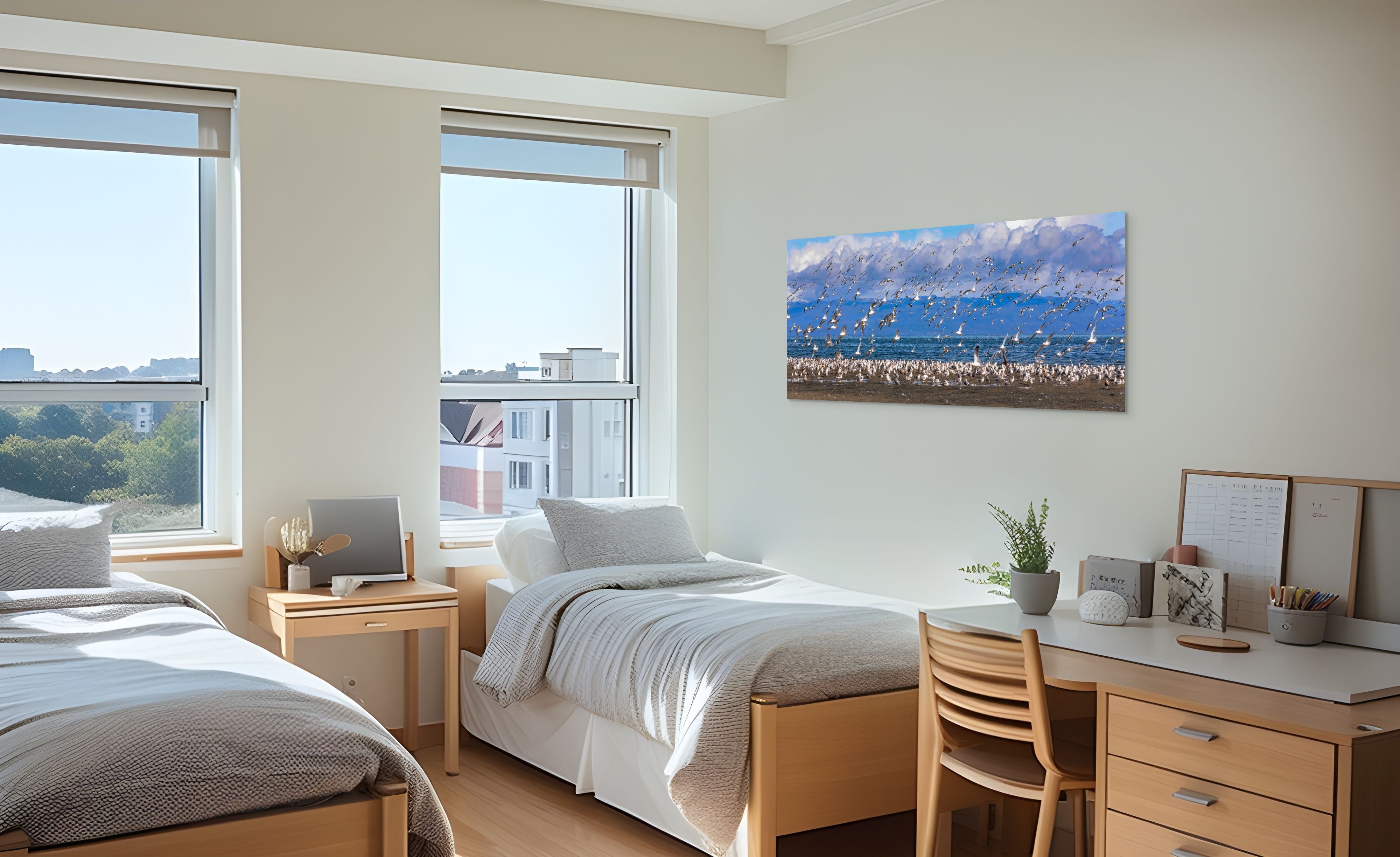 Seagulls at Kye Bay, Panorama 24x60"