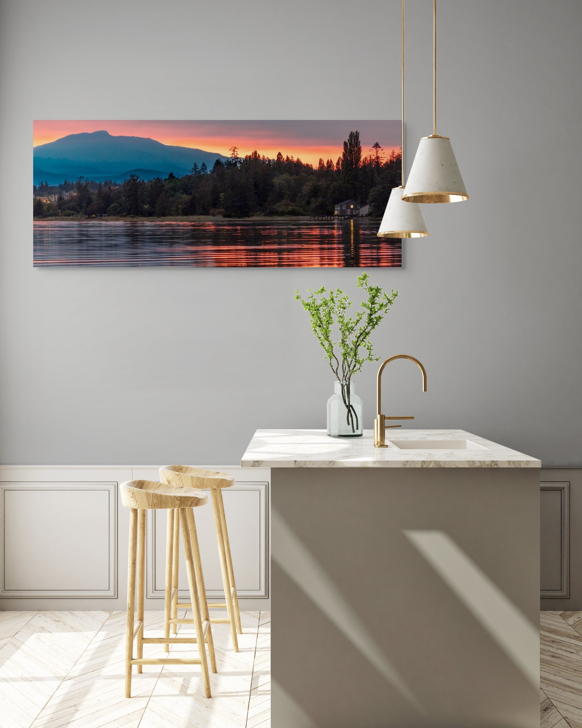 Cozy Comox Sunset Panorama 24x60"