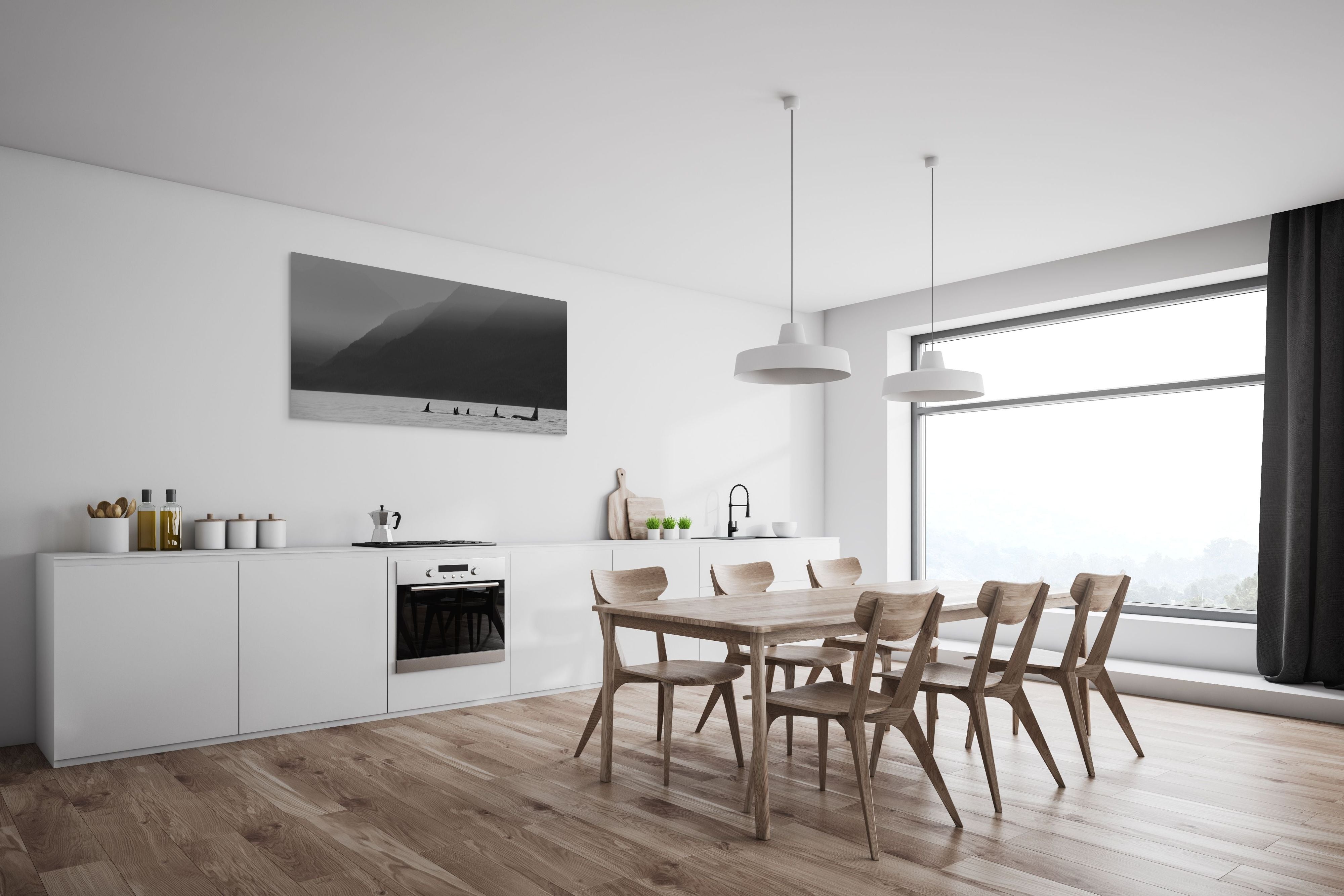 Orcas in the Mist Panorama 24x60"