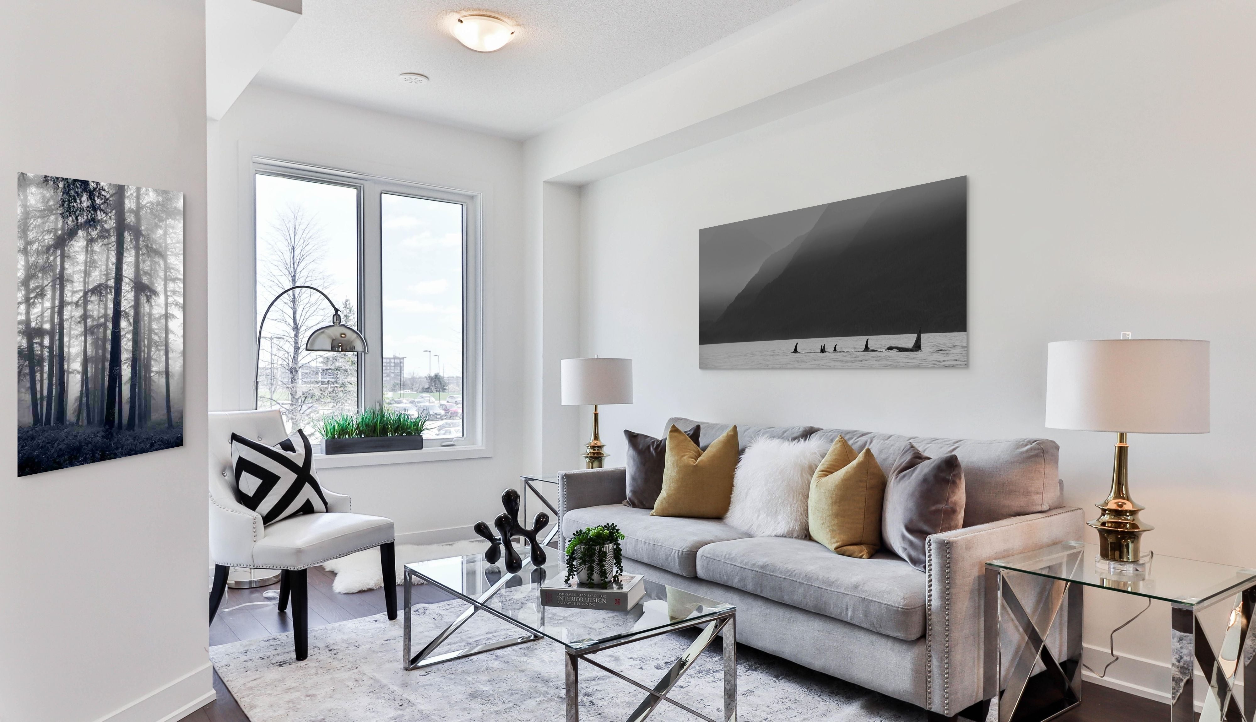 Orcas in the Mist Panorama 24x60"