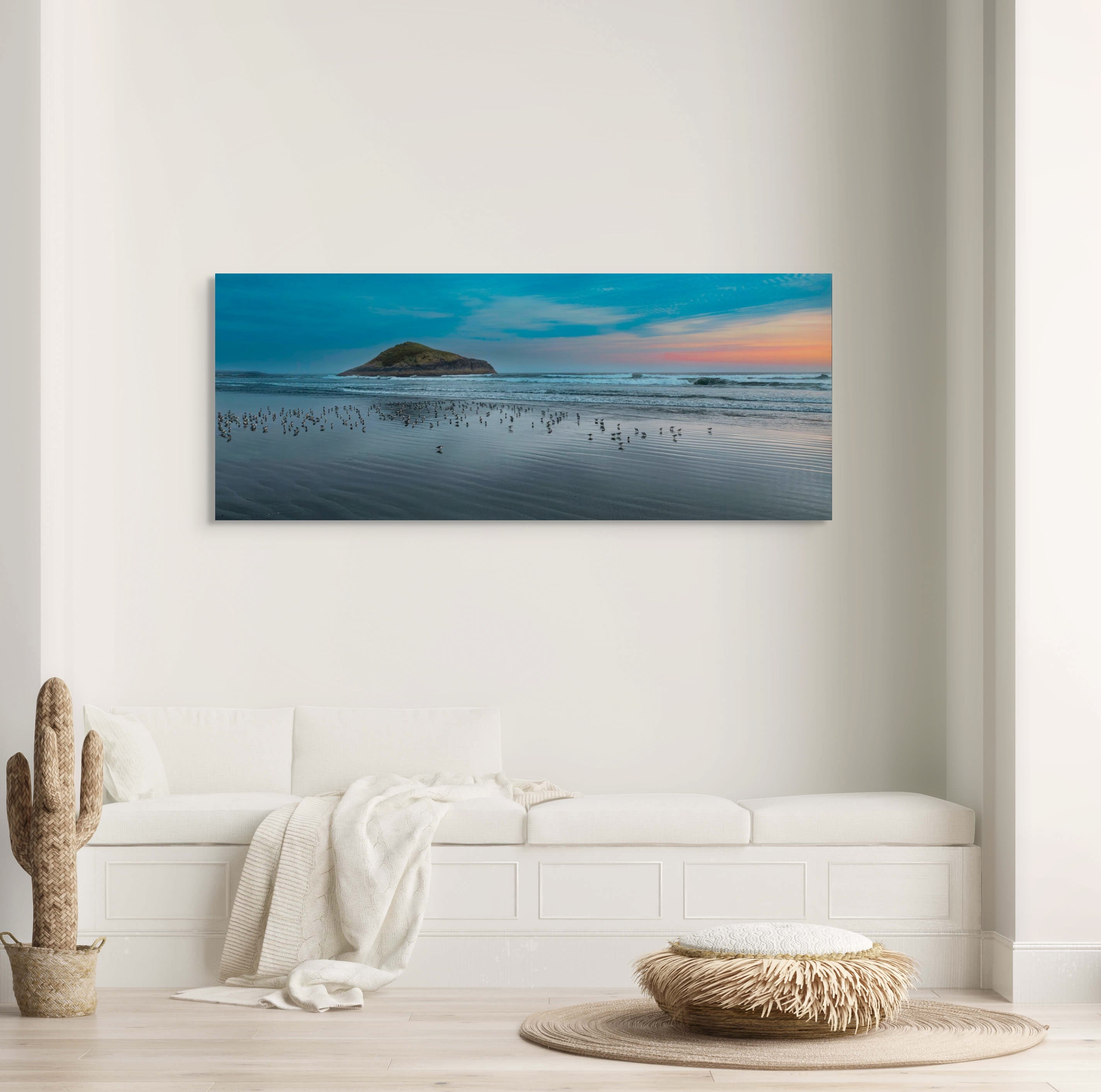 Sandpipers in Tofino, Panorama 24x60"