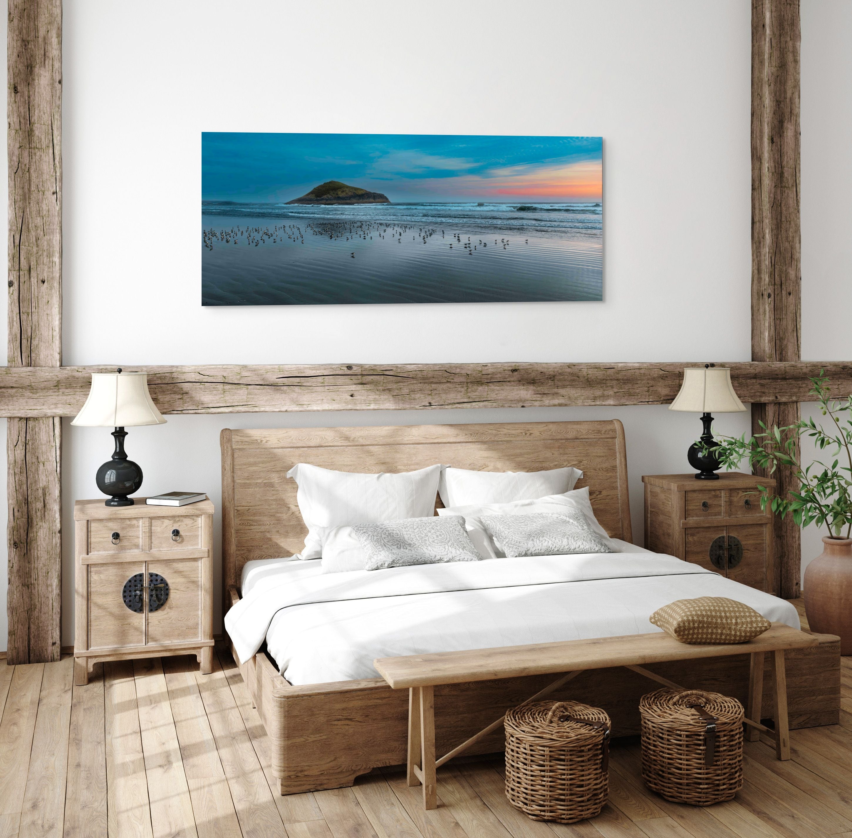Sandpipers in Tofino, Panorama 24x60"