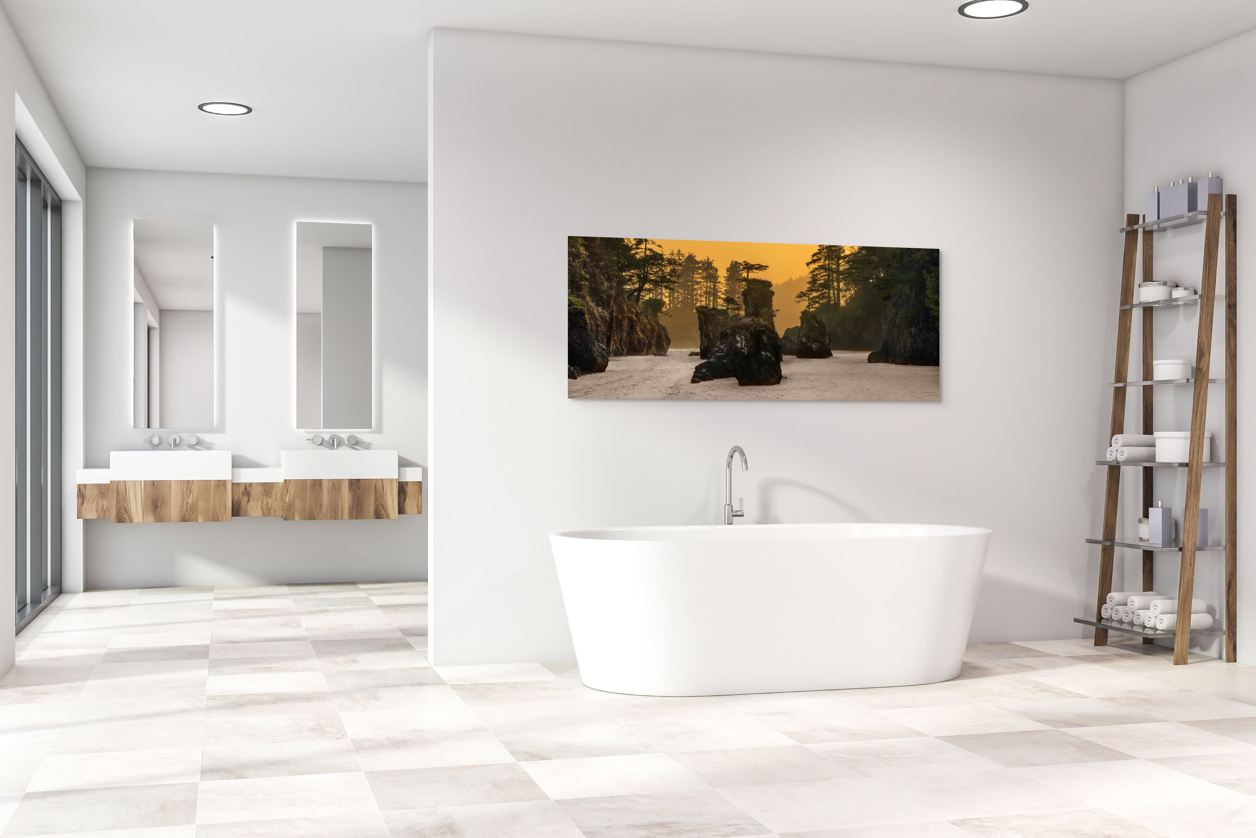 San Josef Bay Sea Stacks Panorama 24x60"