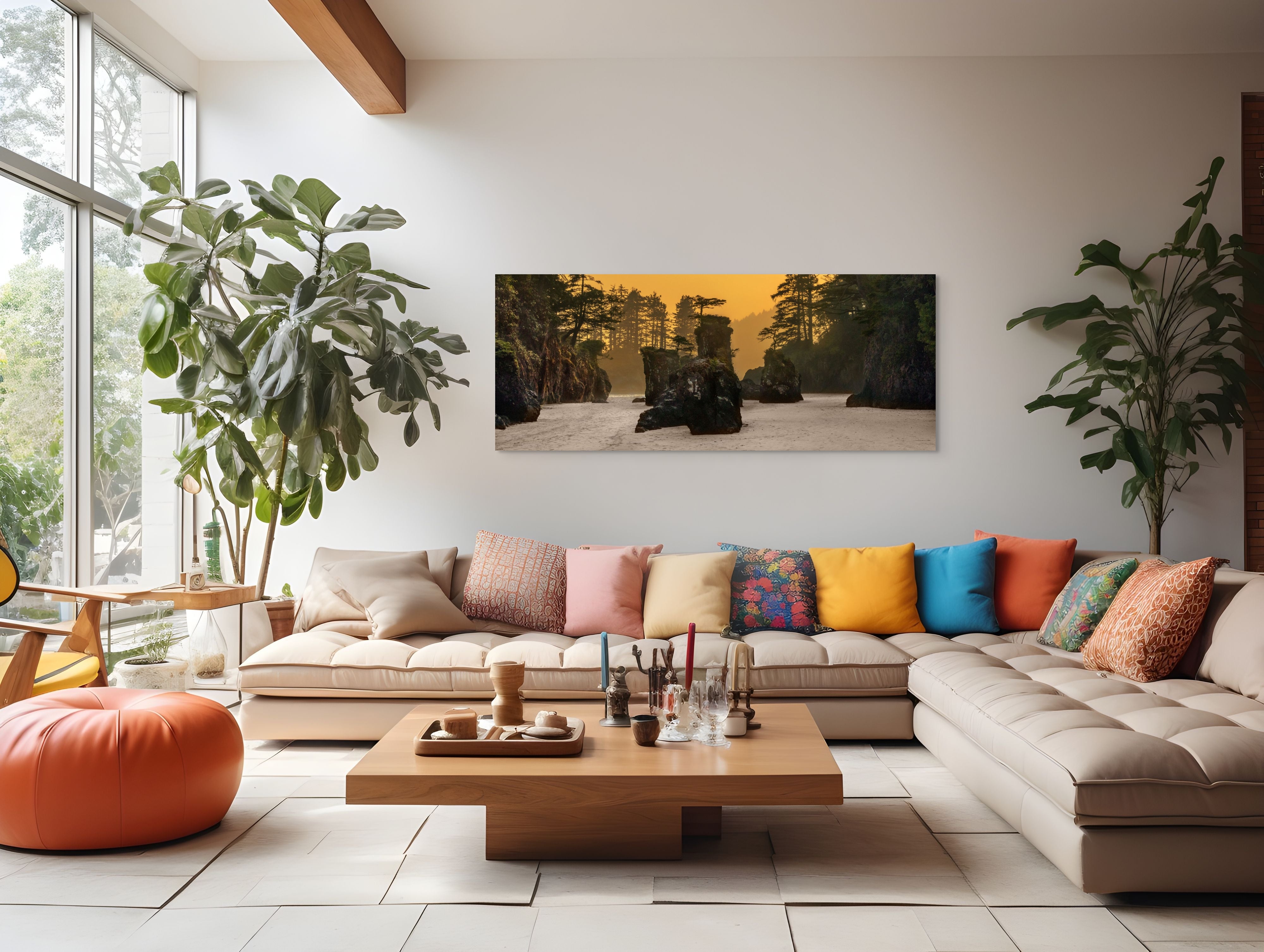 San Josef Bay Sea Stacks Panorama 24x60"