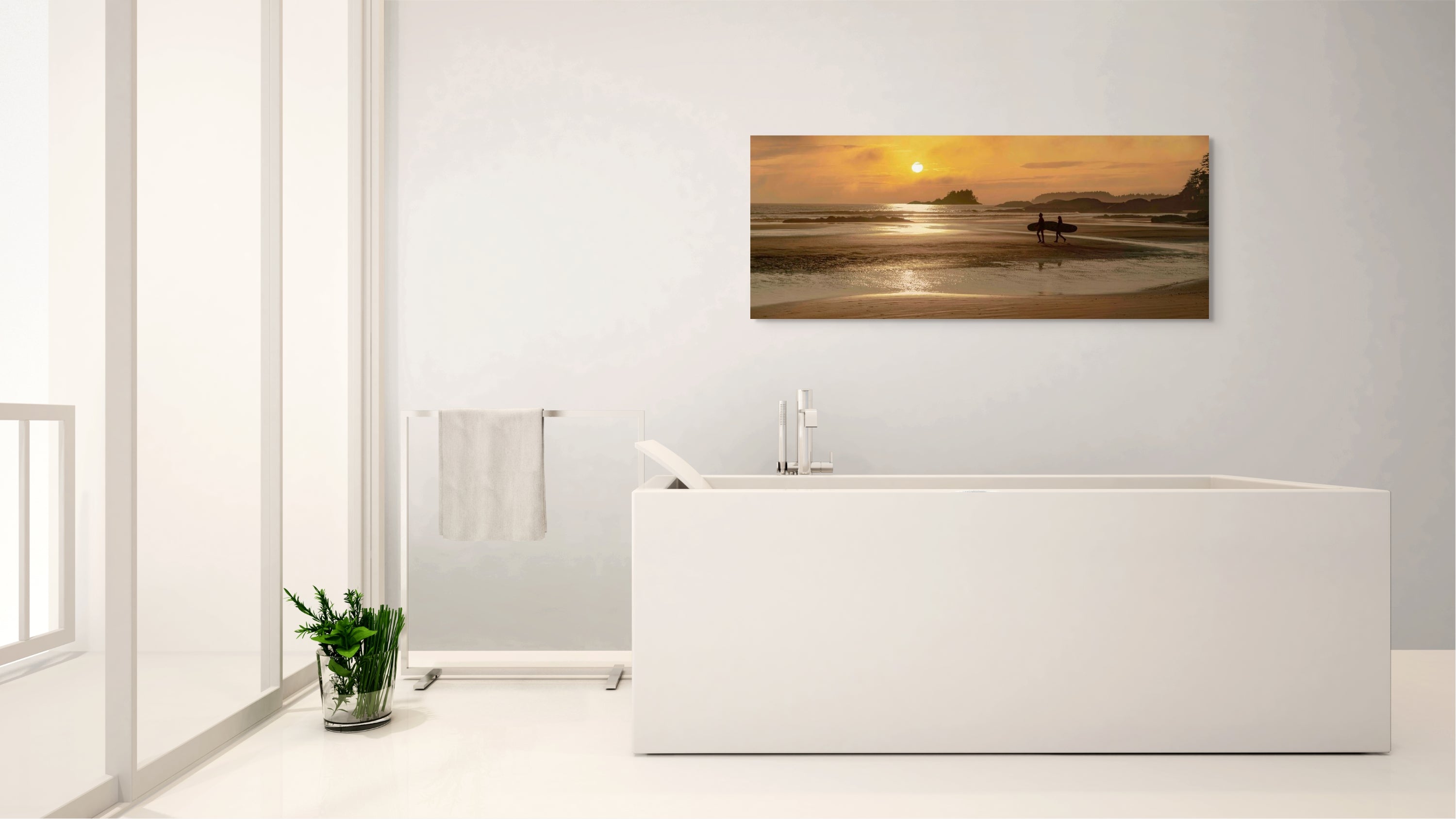 Surfer Sunset, Panorama 24x60"