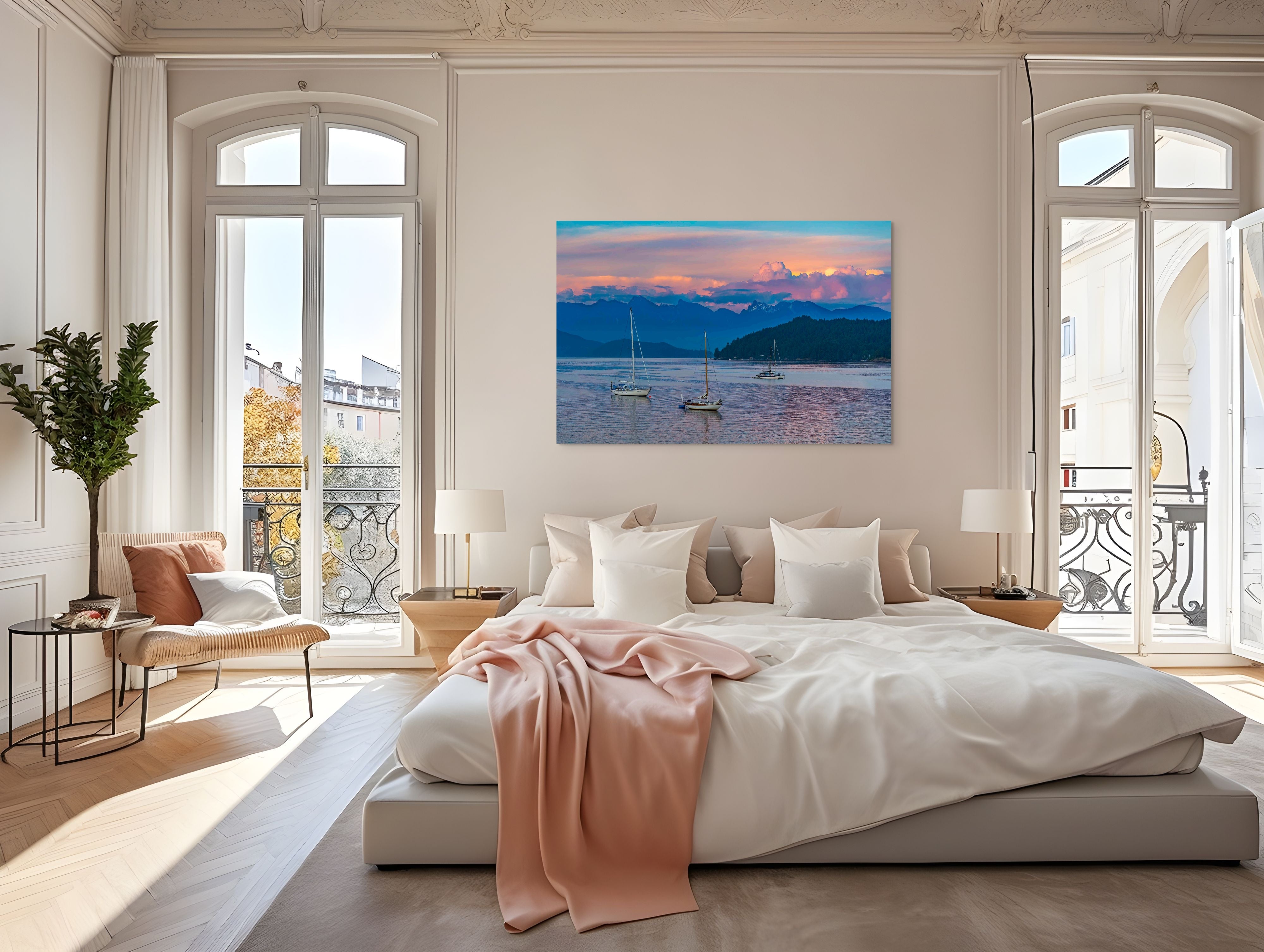 Sailboats at Sunset 40x60"