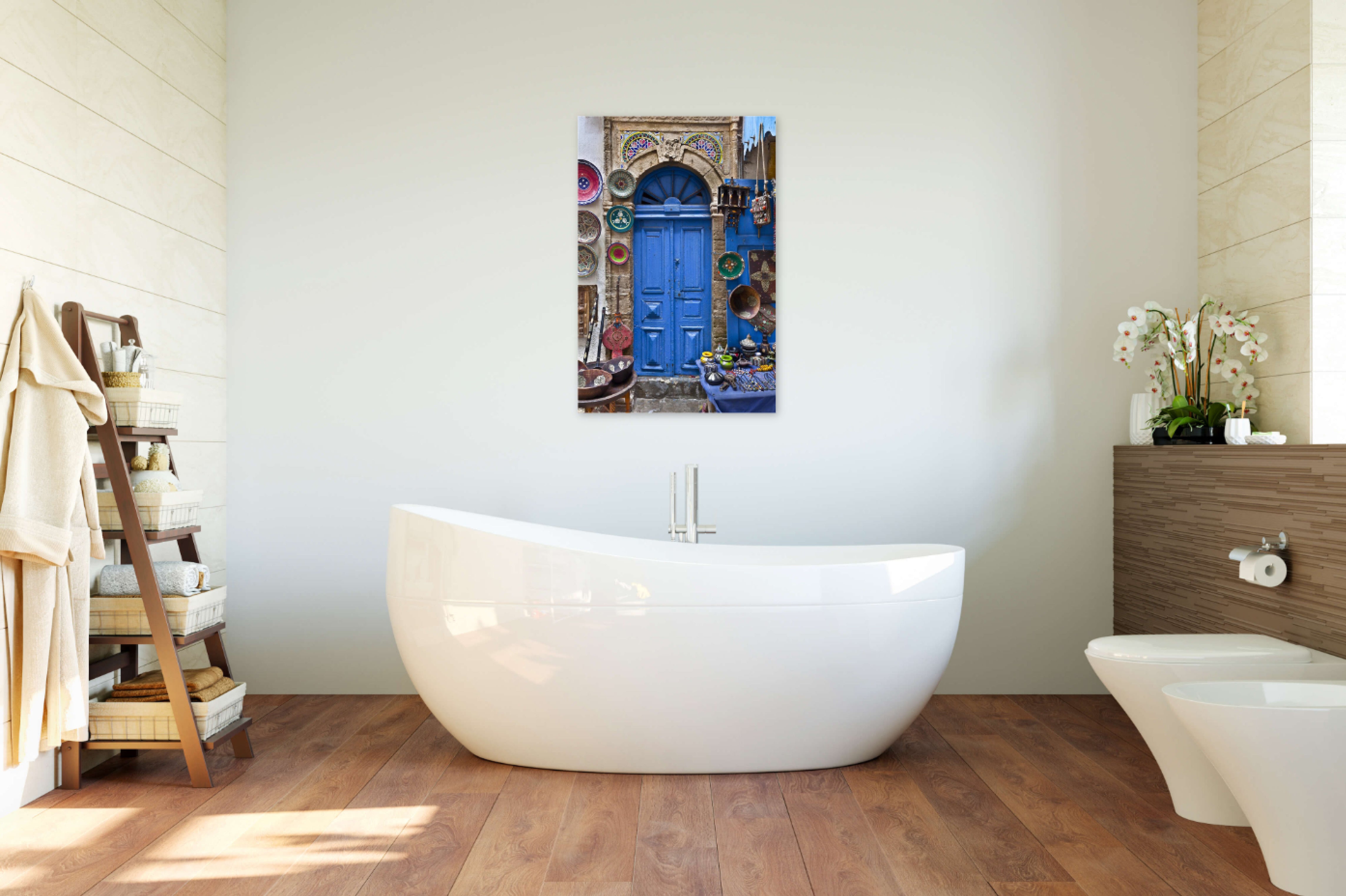 Blue Moroccan Door with Shop 24x36"
