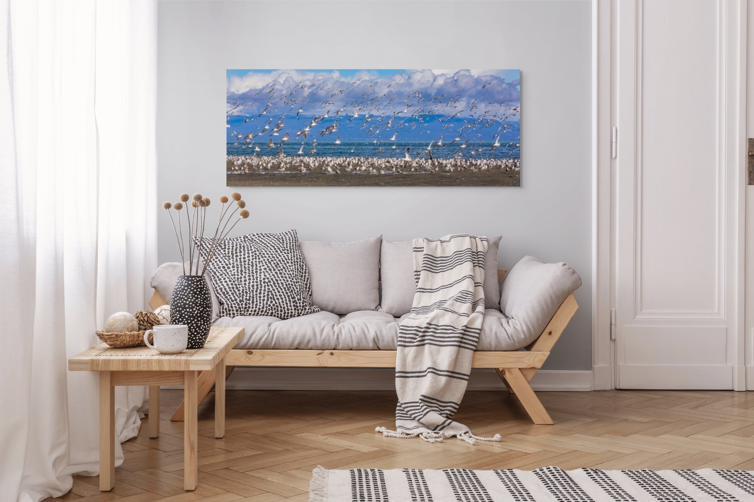 Seagulls at Kye Bay, Panorama 24x60"