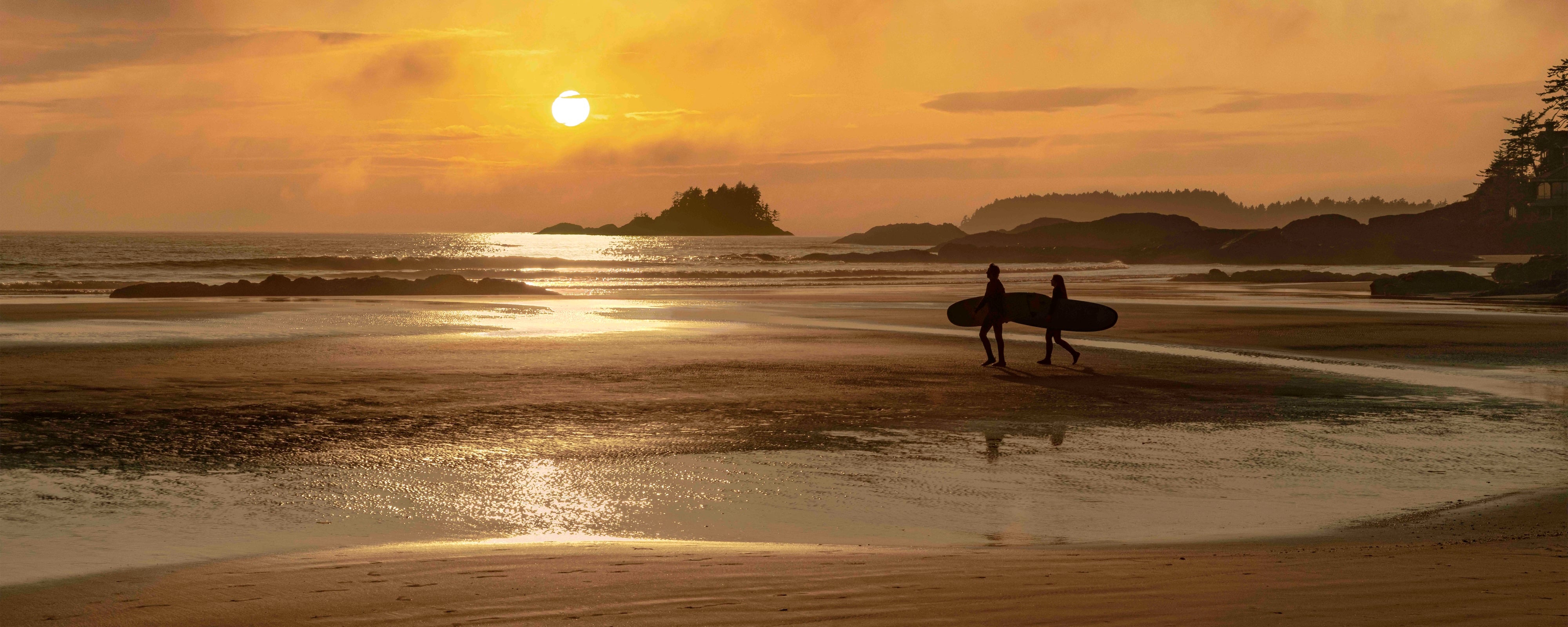 Tofino Surfer Sunset, Panorama 24x60"