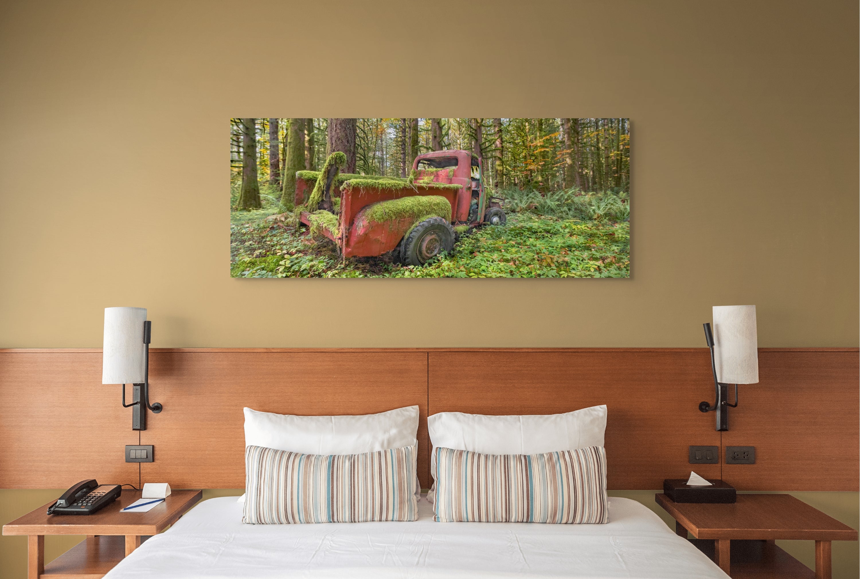 Red Truck in the Rainforest, Panorama 24x60"