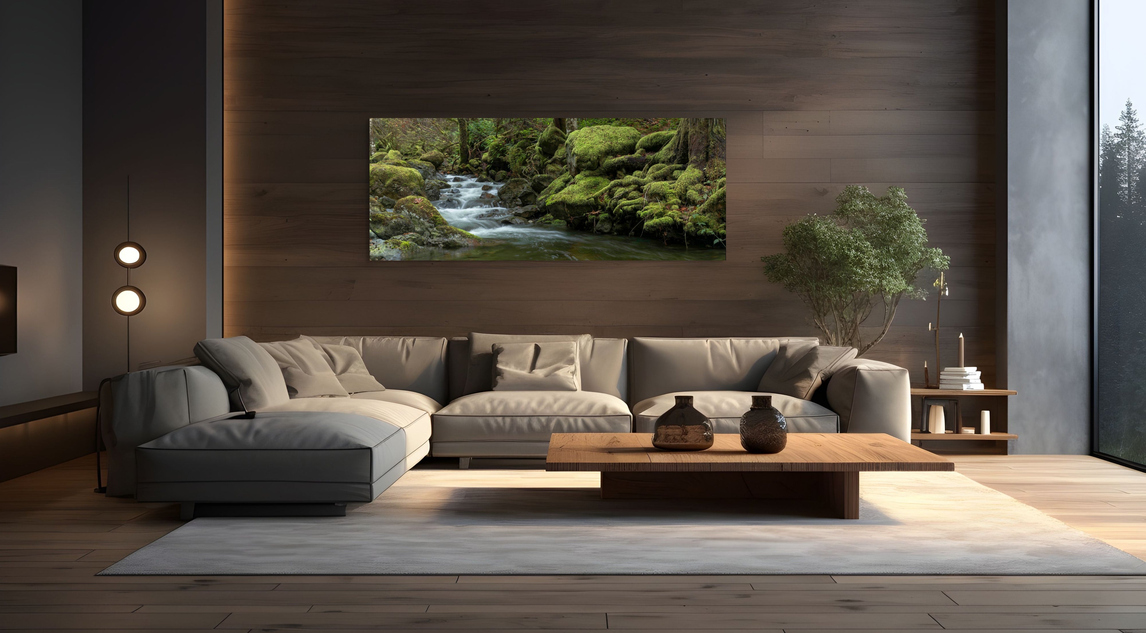 Mossy Stream, Panorama 24x60"