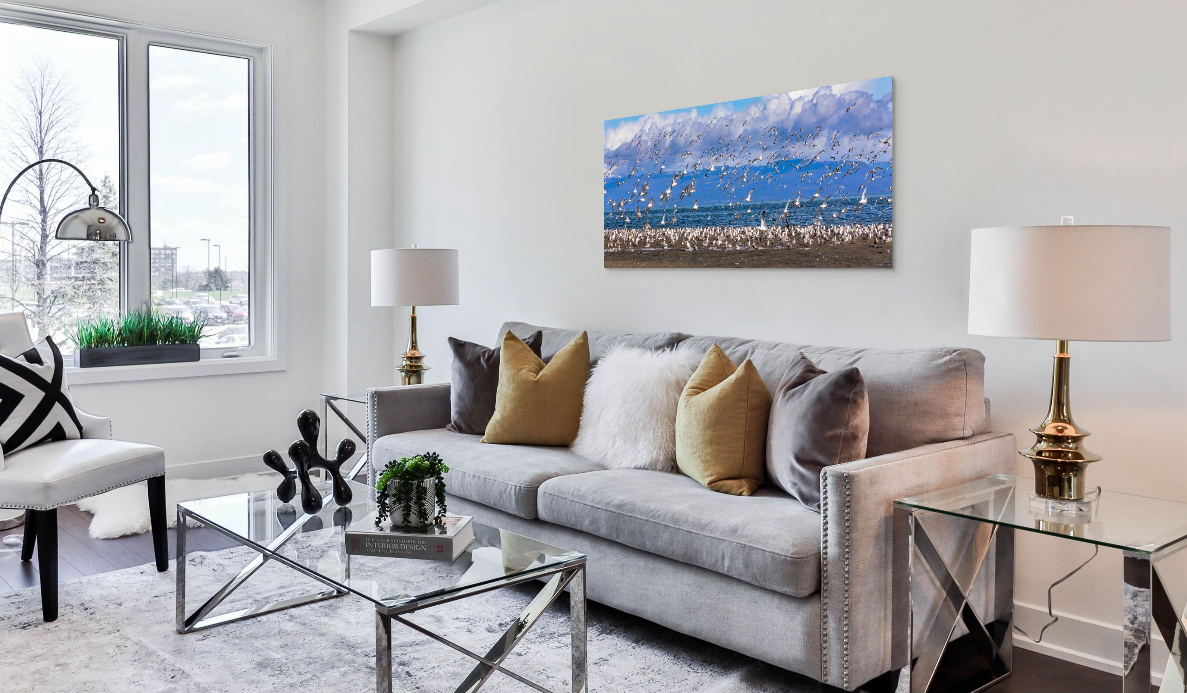 Seagulls at Kye Bay, Panorama 24x60"