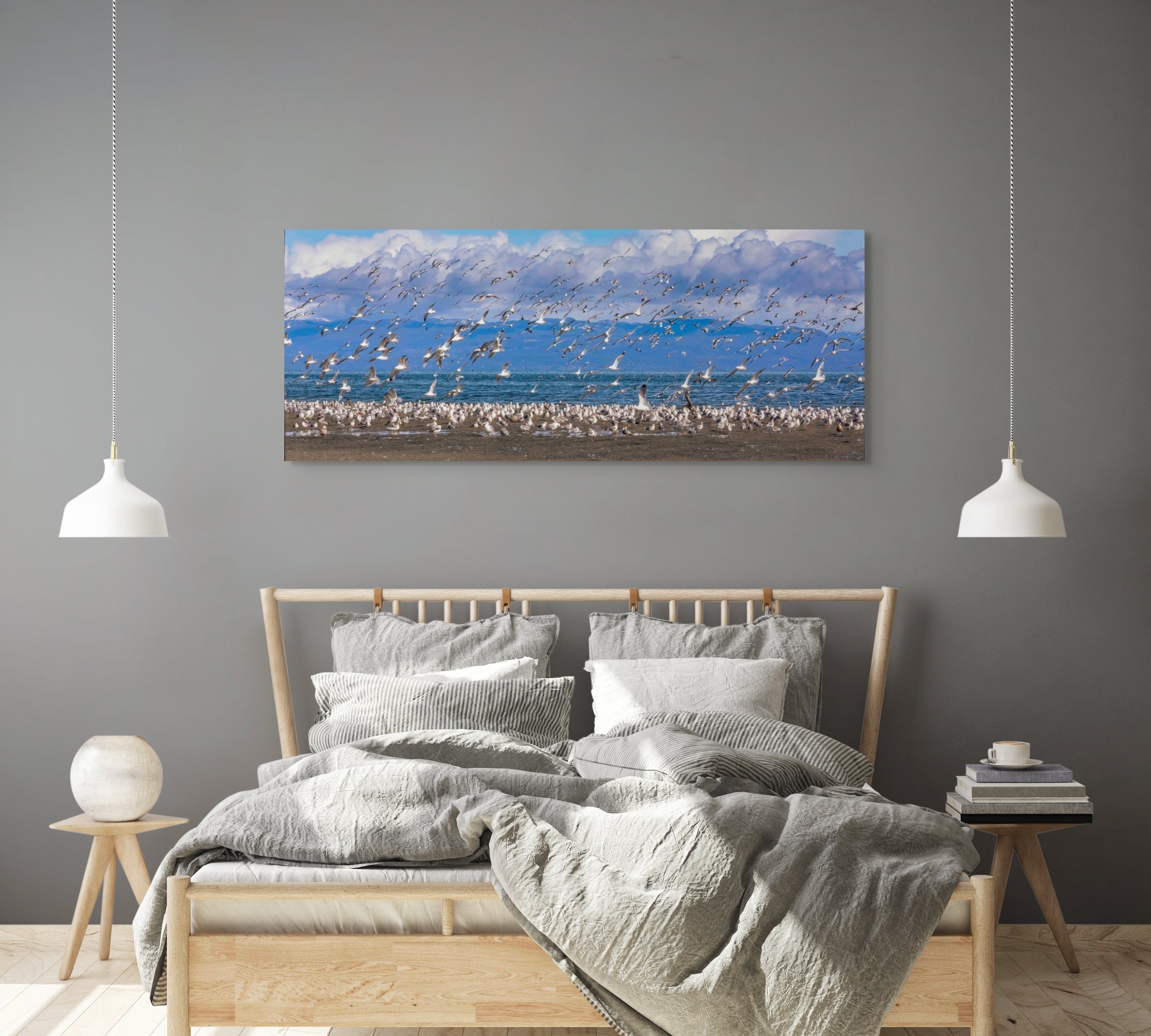 Seagulls at Kye Bay, Panorama 24x60"