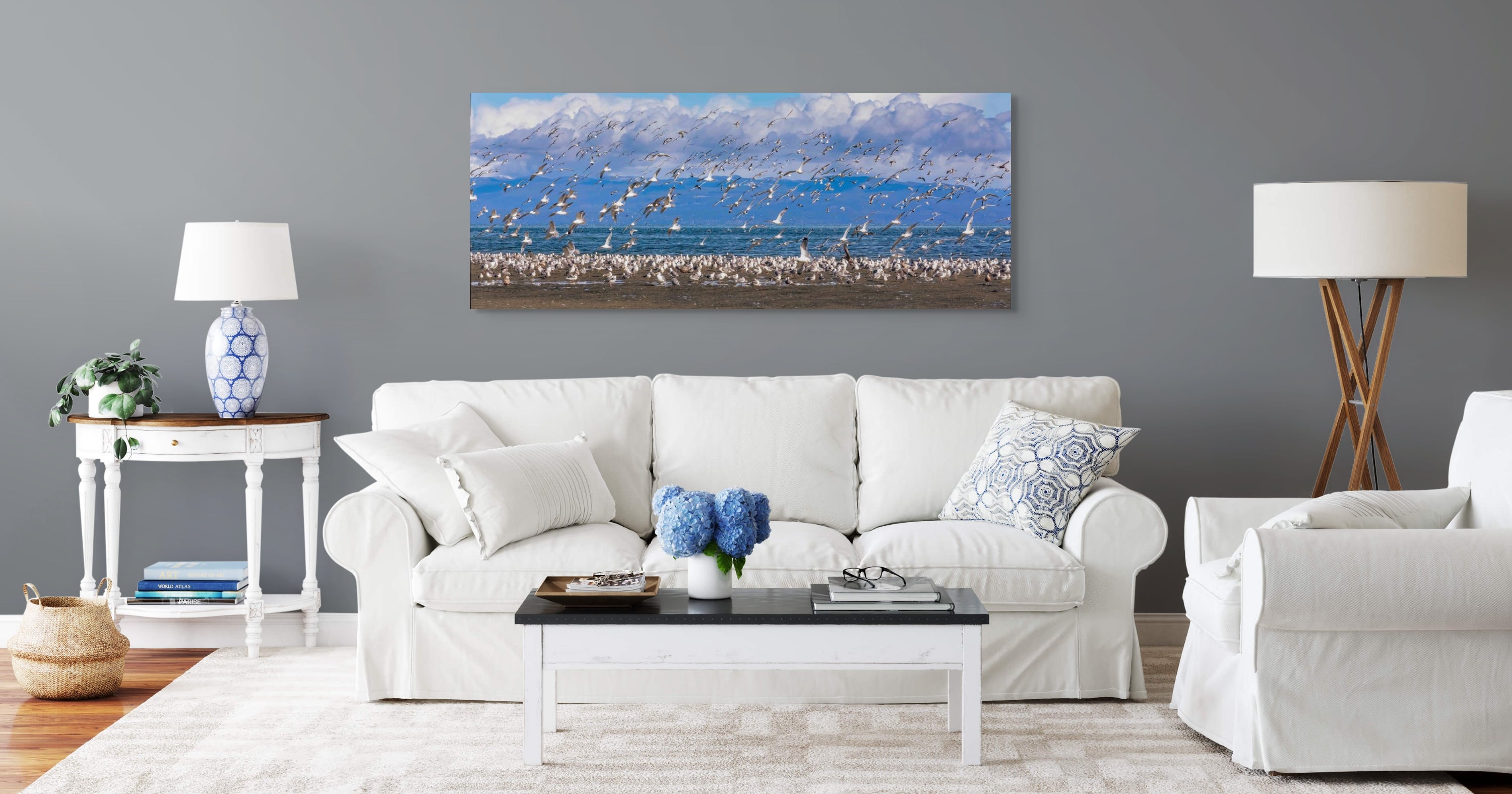 Seagulls at Kye Bay, Panorama 24x60"