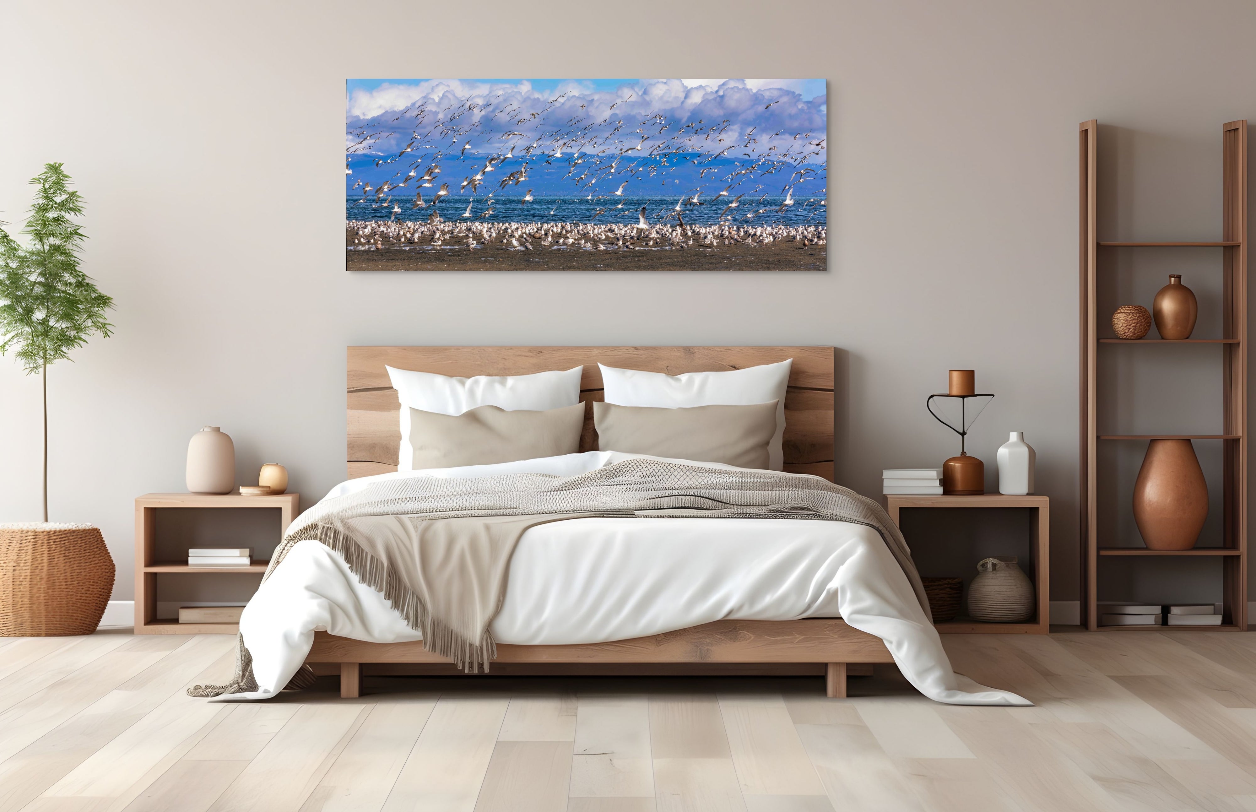 Seagulls at Kye Bay, Panorama 24x60"