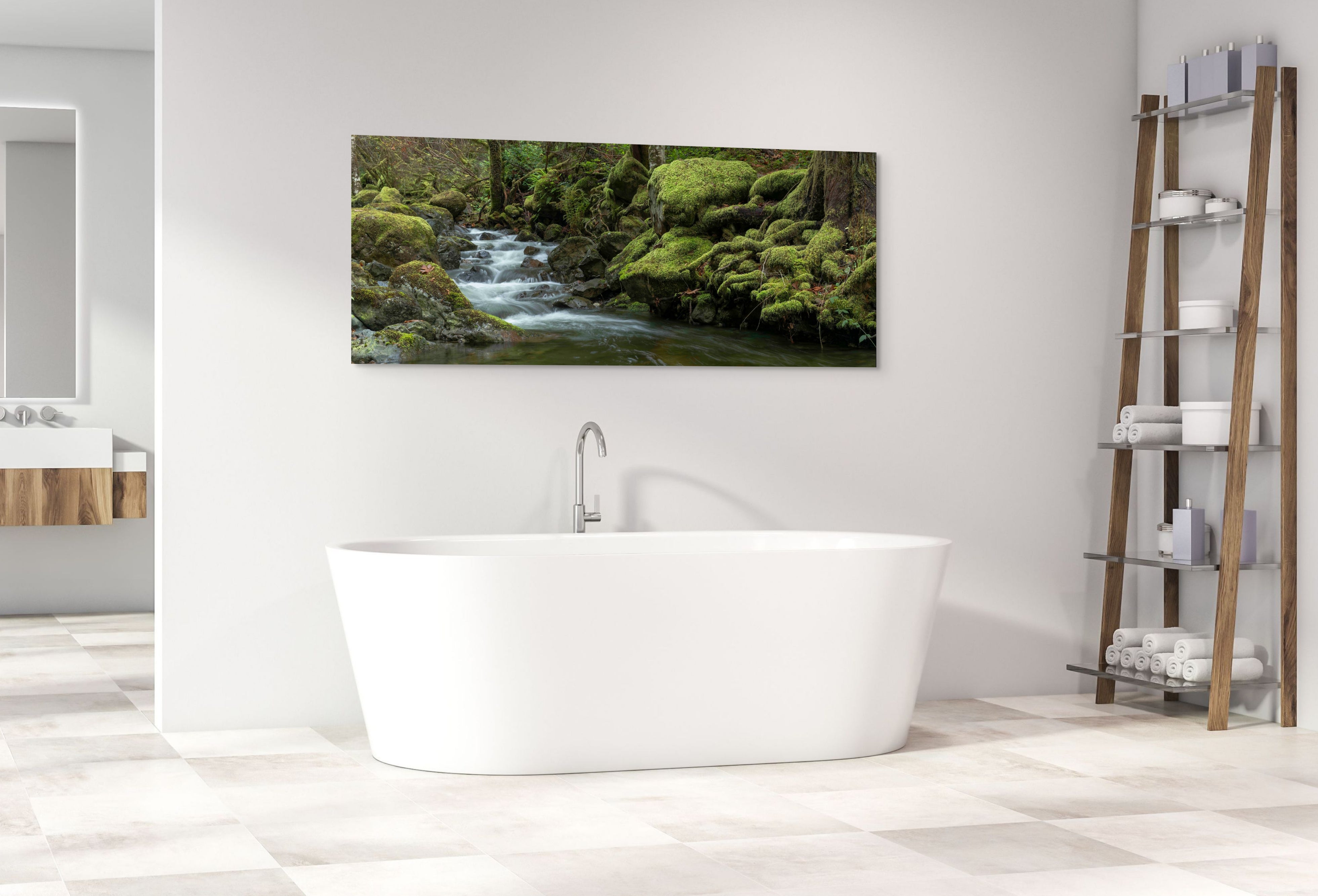 Mossy Stream, Panorama 24x60"