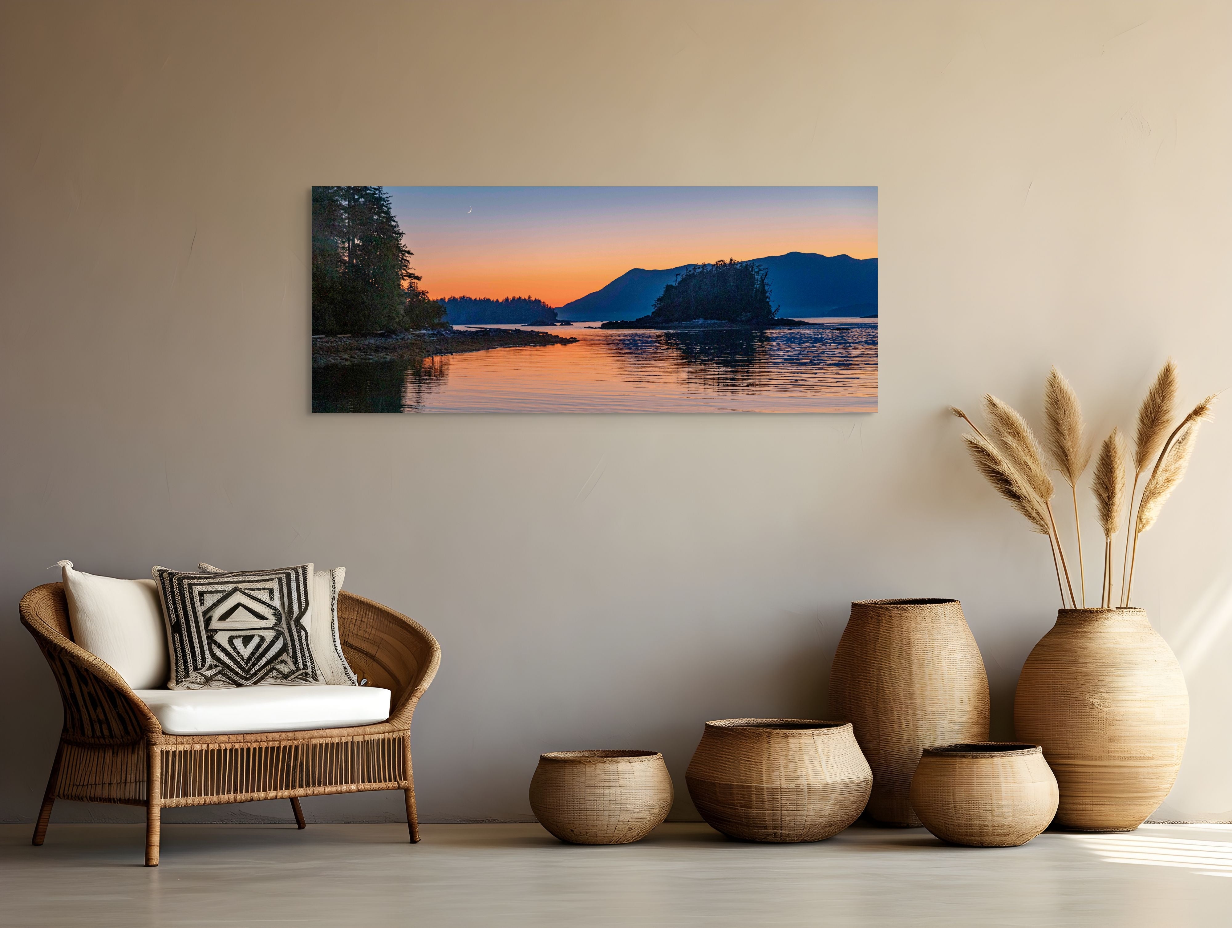 Broken Group Islands Sunset, Panorama 24x60"