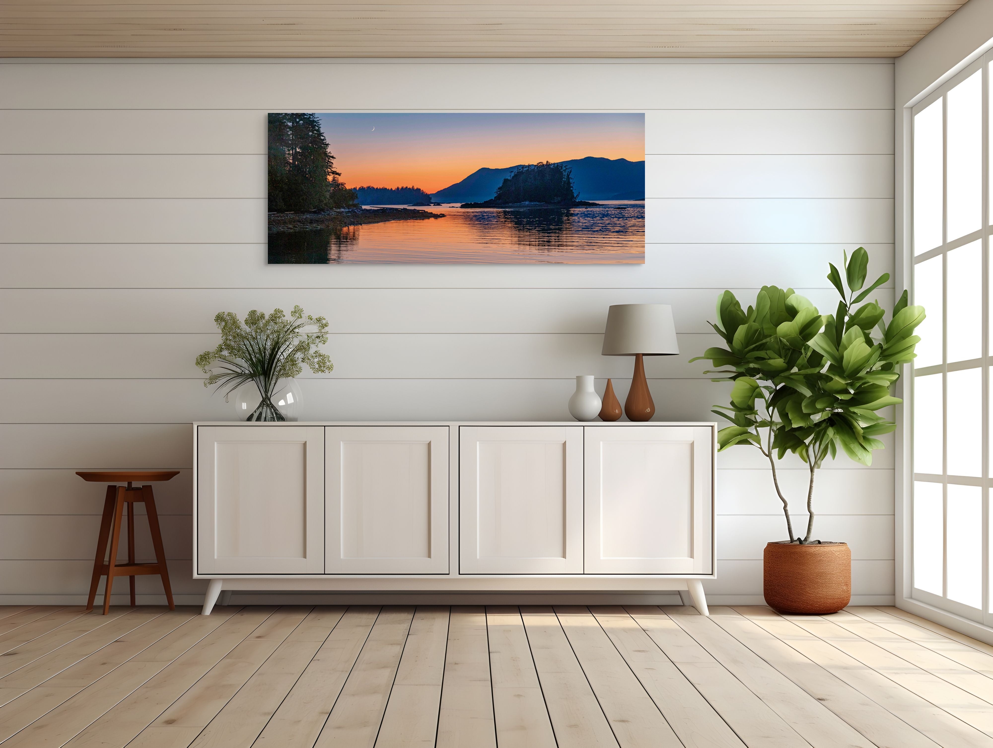 Broken Group Islands Sunset, Panorama 24x60"