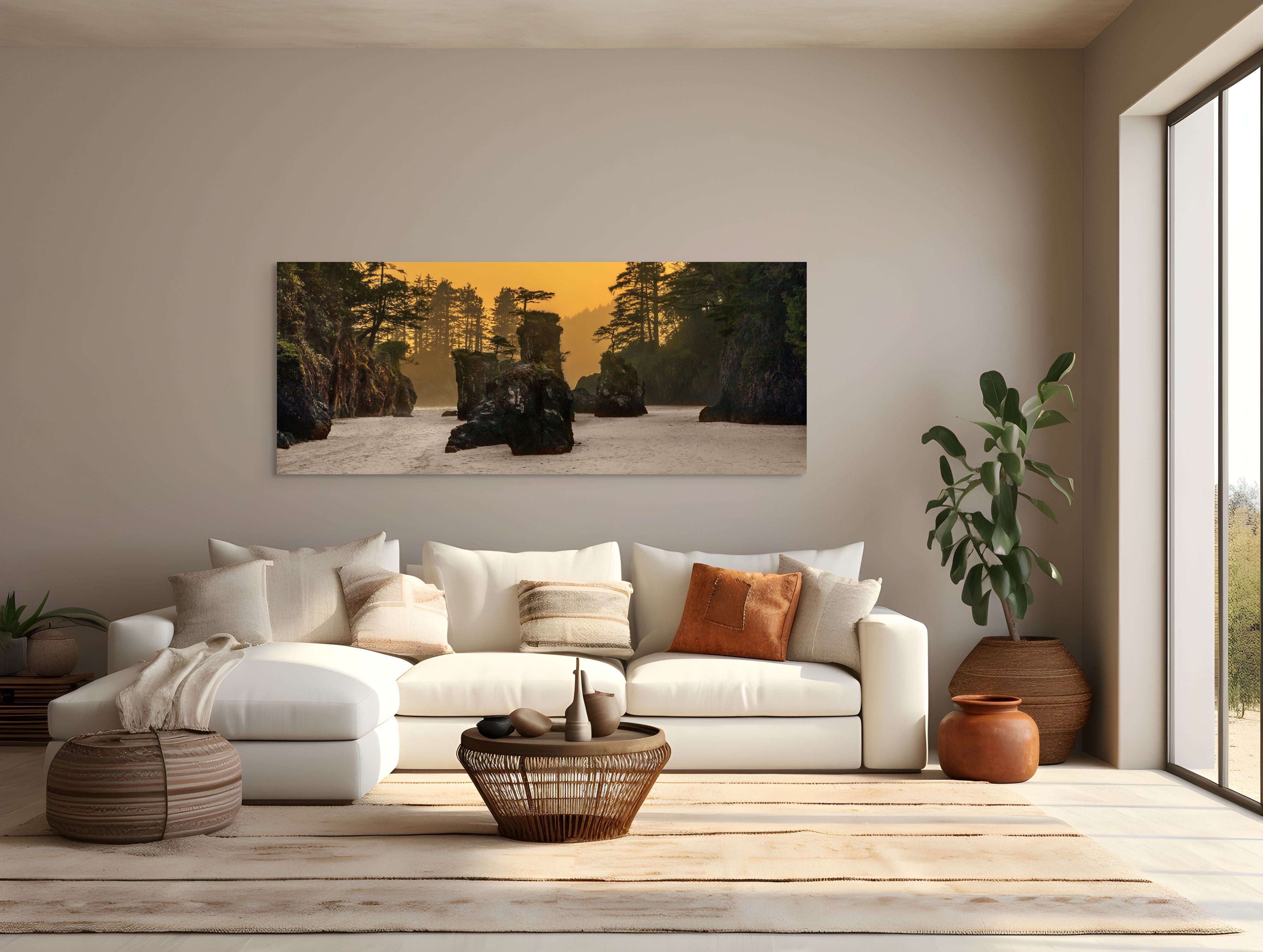 San Josef Bay Sea Stacks Panorama 24x60"