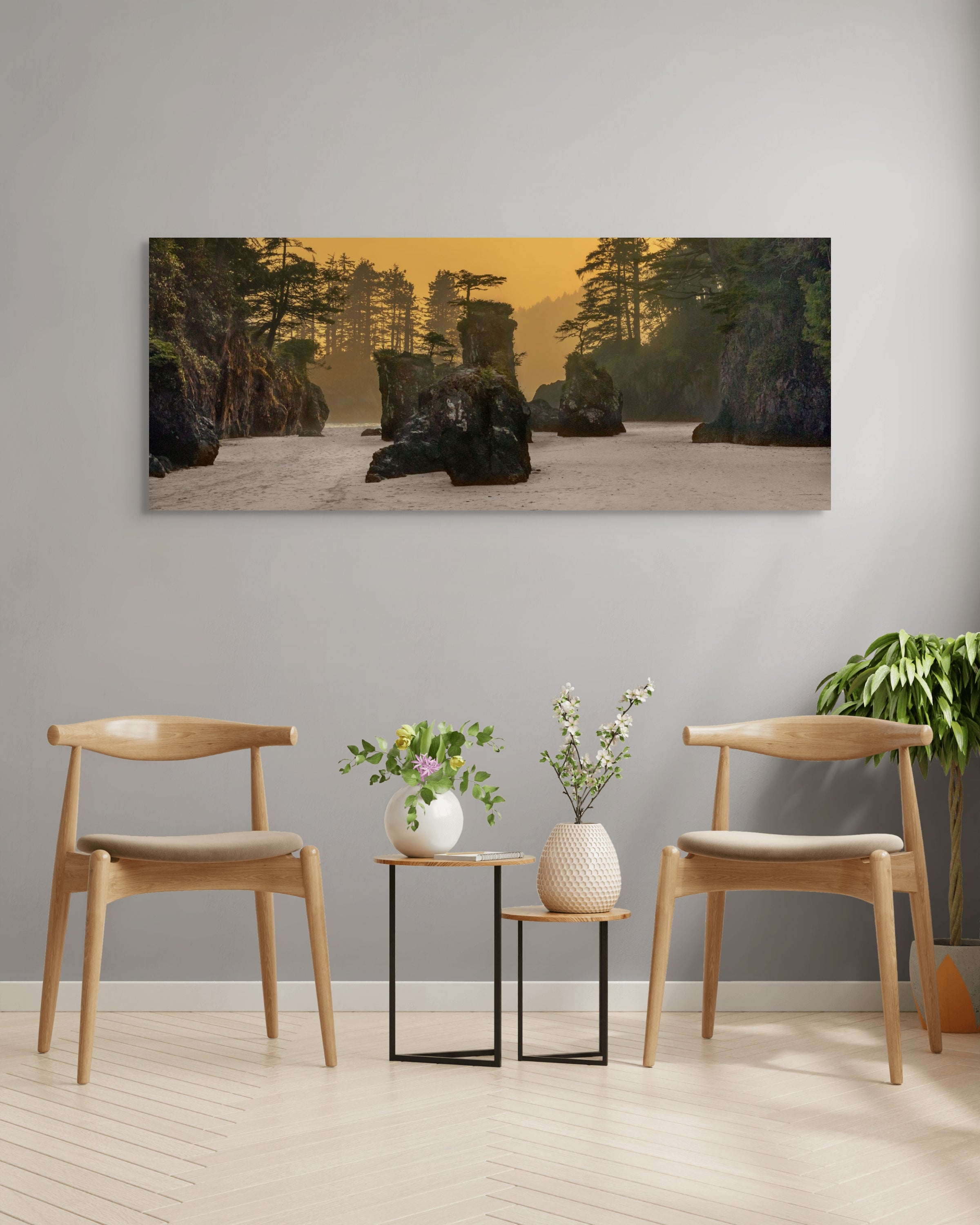 San Josef Bay Sea Stacks Panorama 24x60"