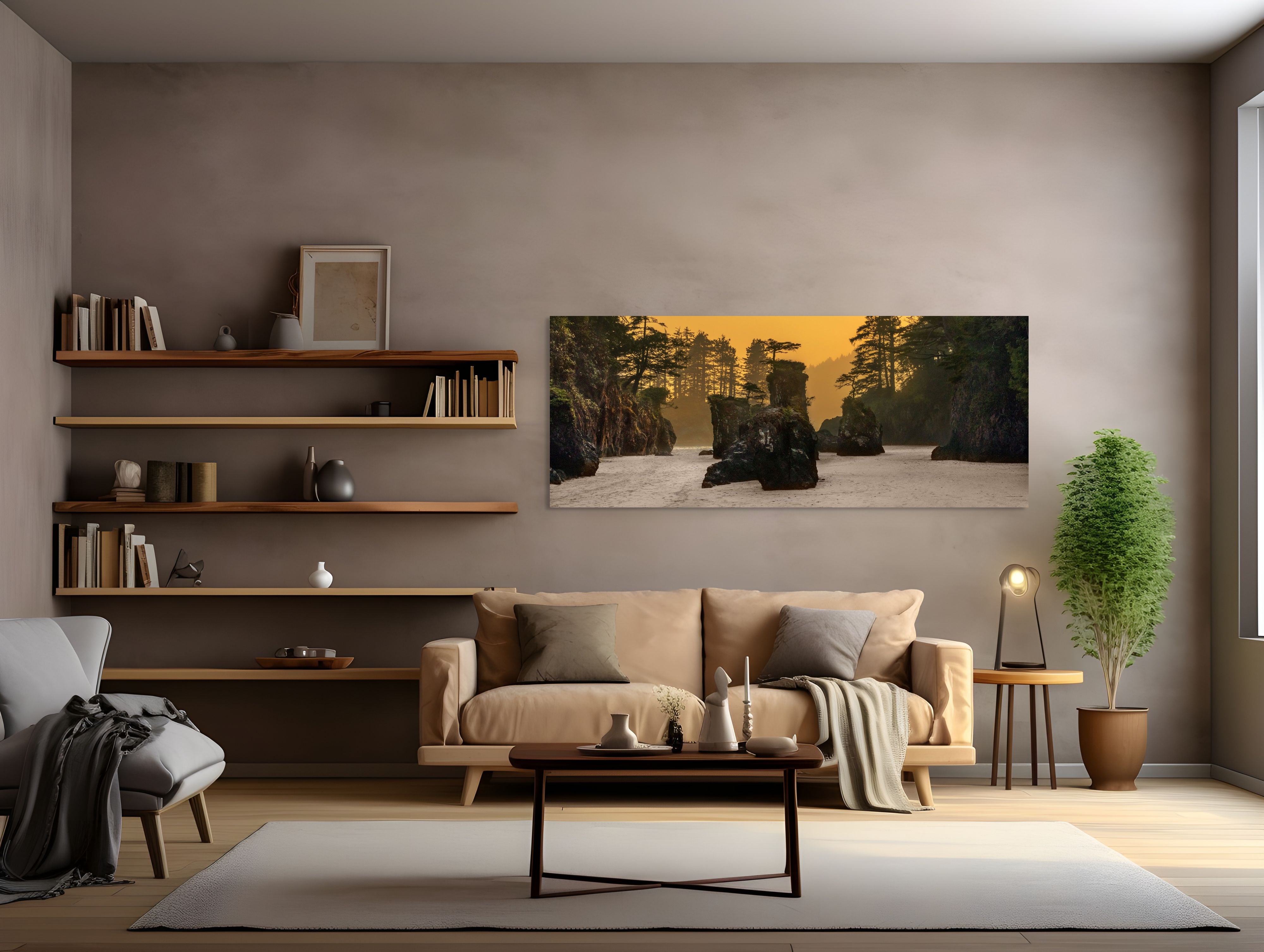 San Josef Bay Sea Stacks Panorama 24x60"