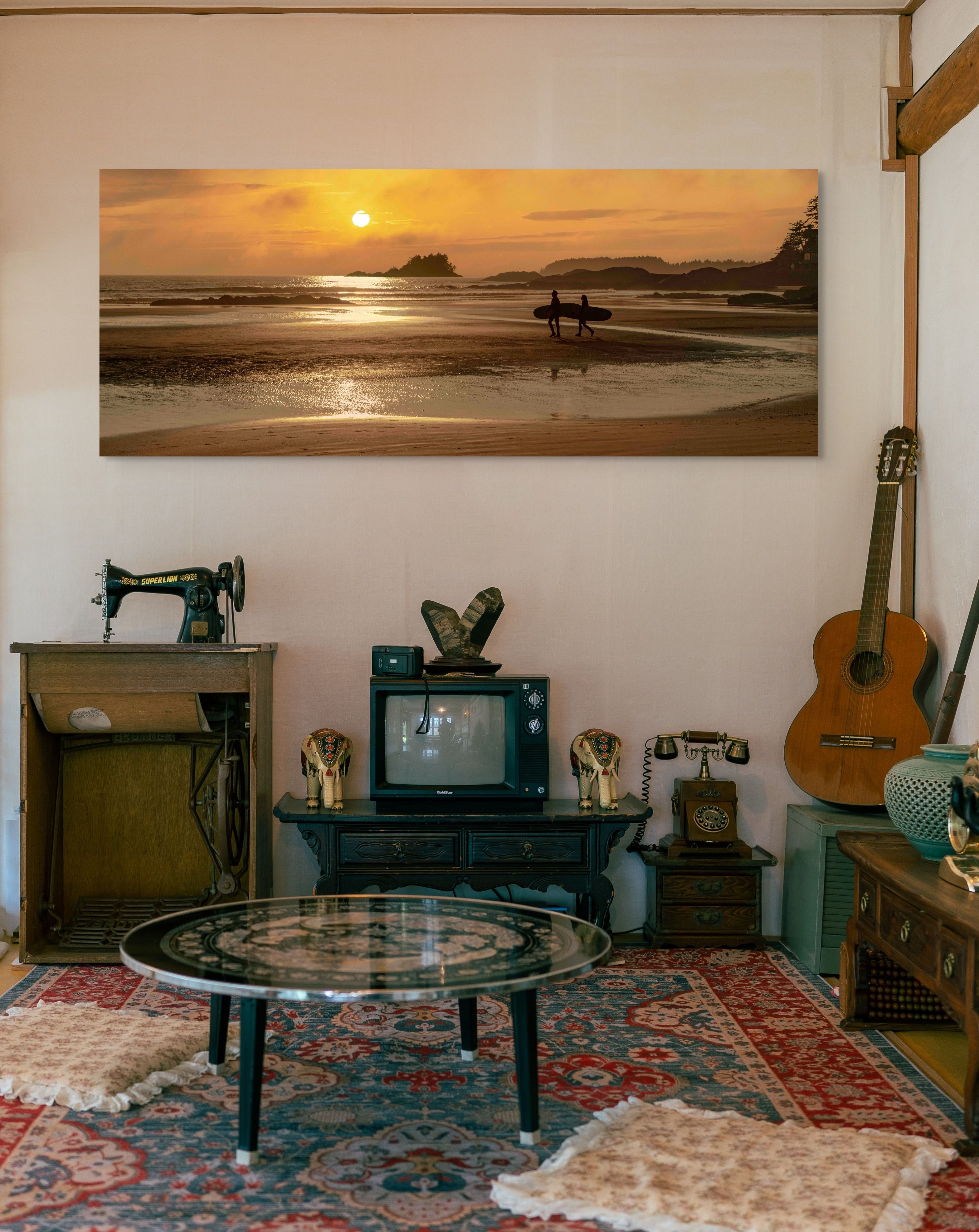 Tofino Surfer Sunset, Panorama 24x60"