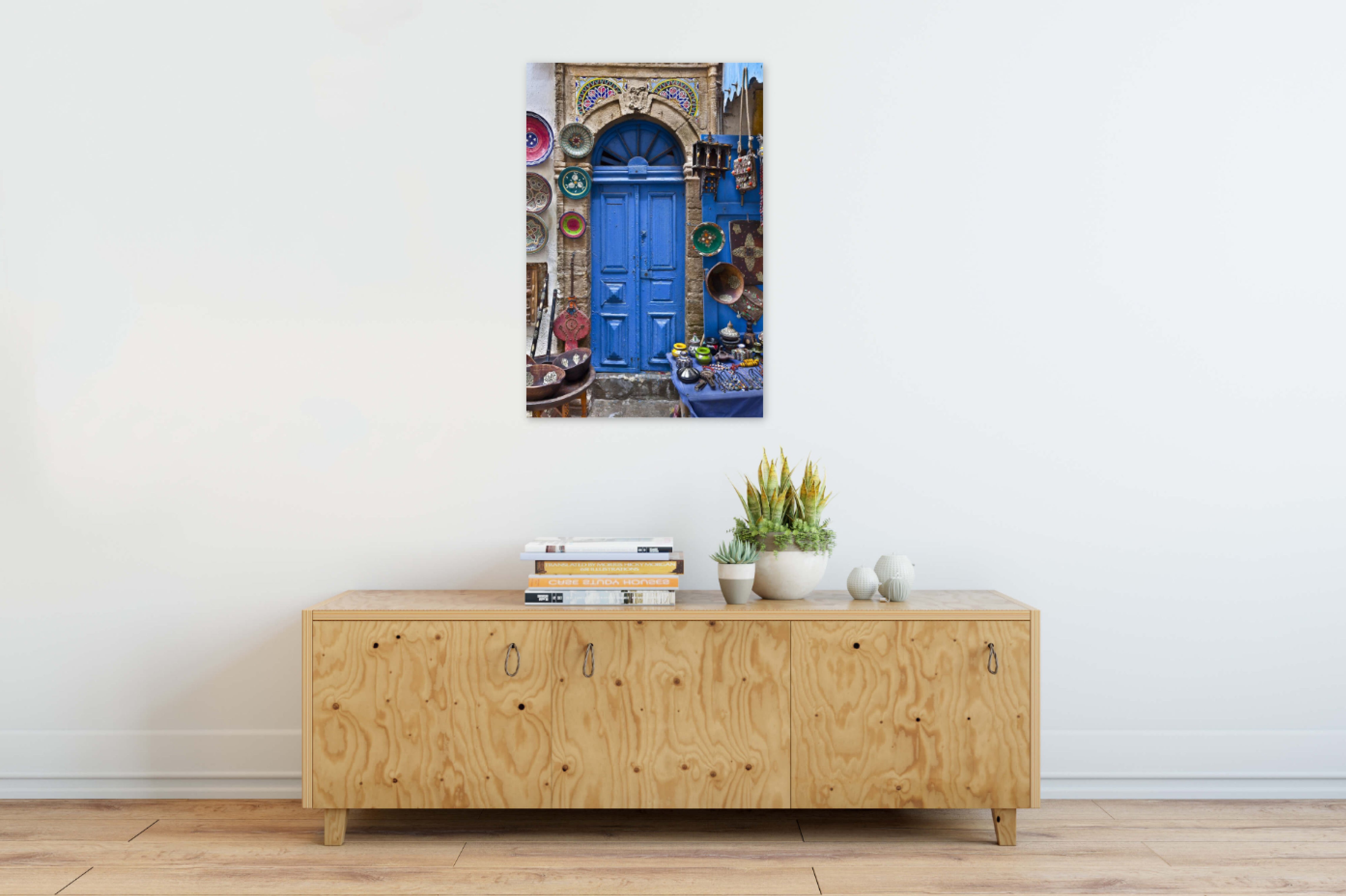 Blue Moroccan Door with Shop 24x36"